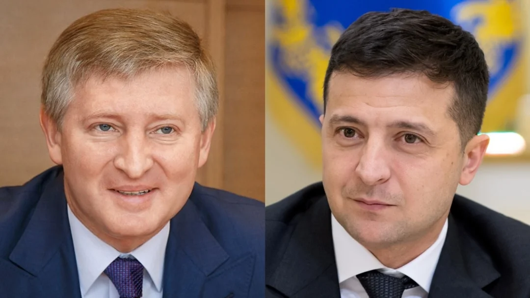 Рінат Ахметов та Володимир Зеленський на портретах