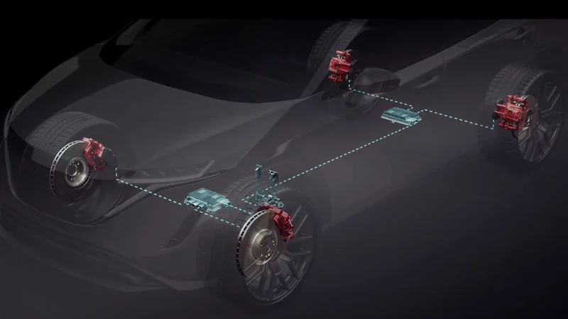 Електронна гальмівна система Brembo Sensify з дротовими зєднаннями на авто