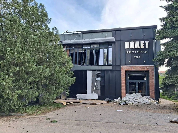 Зруйнований ресторан «Полет» 1967 року в Краматорську після удару