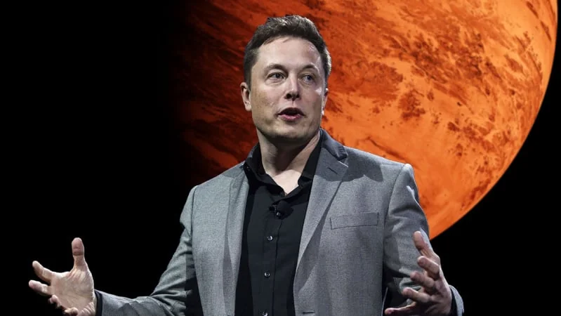 Ілон Маск презентує мрію про Марс на тлі планети SpaceX