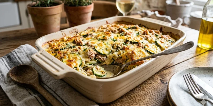 Запеченные кабачки по-французски с сыром в керамической форме