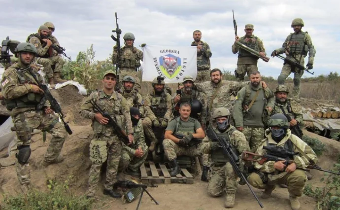 Бійці Грузинського легіону на позиціях Сил оборони України