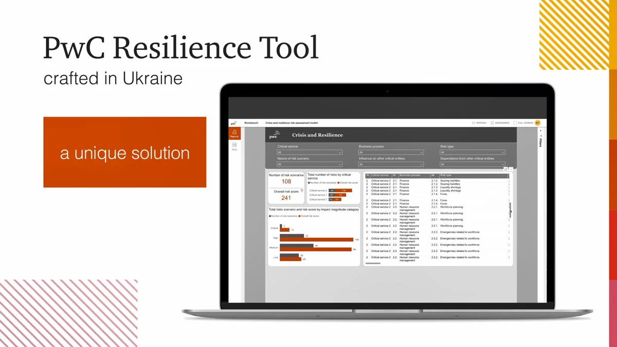 PwC Resilience Tool з дашбордом кризових метрик для бізнесу