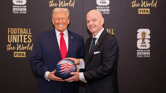 Дональд Трамп і президент ФІФА Інфантіно на презентації ЧС-2026